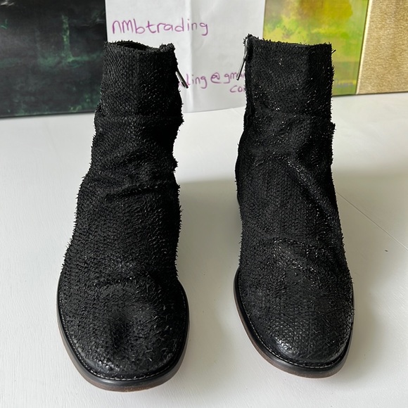 ??John Varvatos handmade in Italy cutout black leather 14M black Chelsea boot?? main image 6